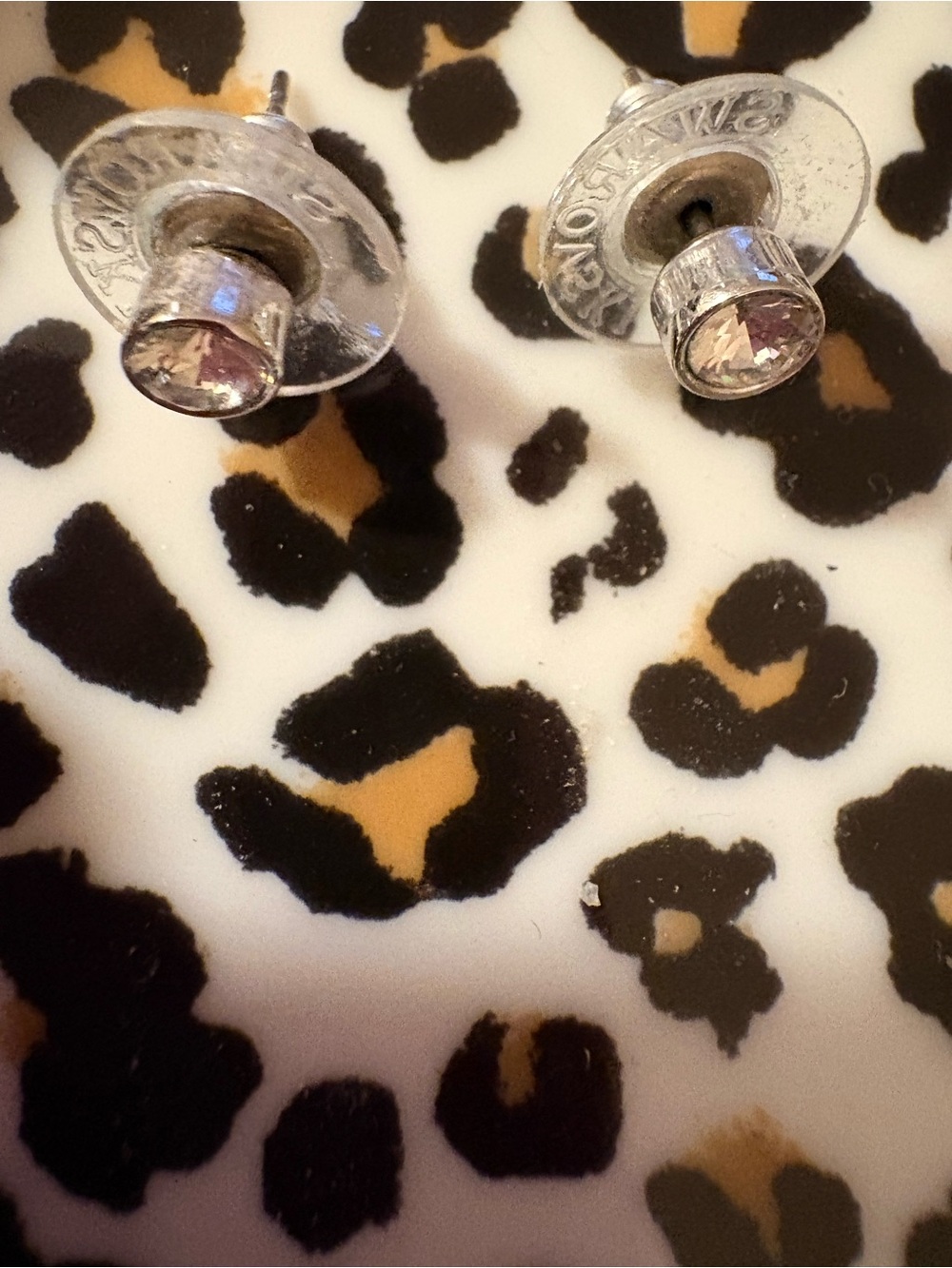 Swarovski Silver Stud Earrings with  Crystal Accent